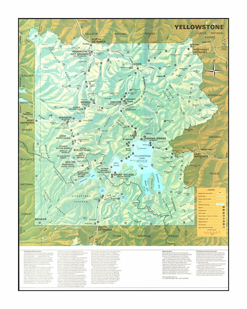 Yellowstone National Park - US Park Services 1972 art print by Park Services for $57.95 CAD