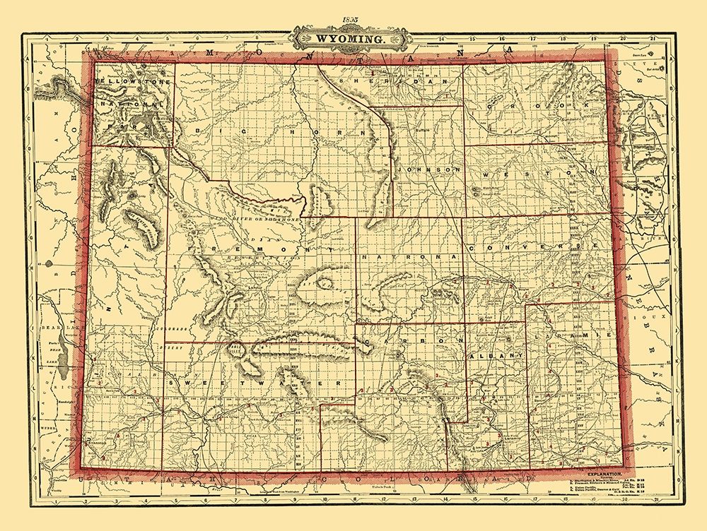 Wyoming - Cram 1895 art print by Cram for $57.95 CAD