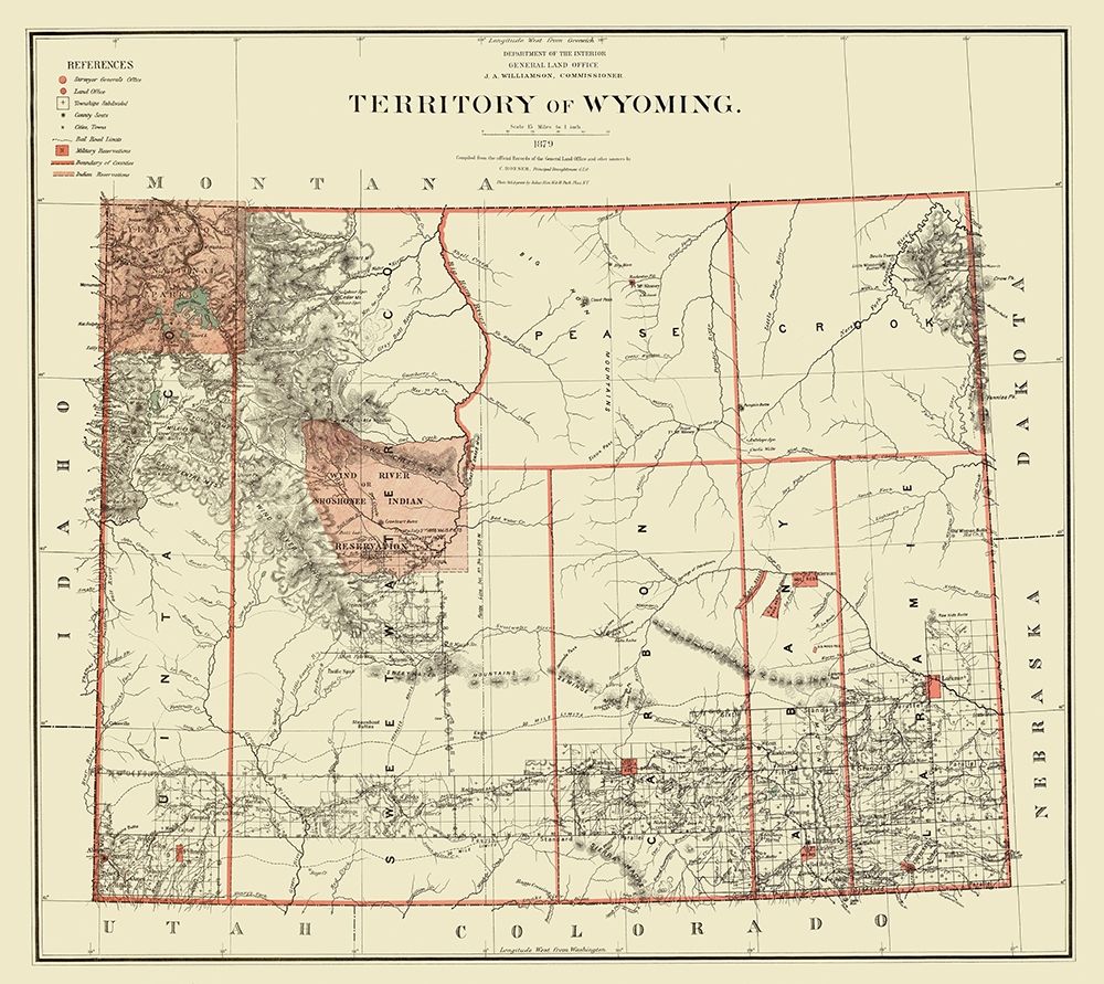 Wyoming - Bien 1879 art print by Bien for $57.95 CAD
