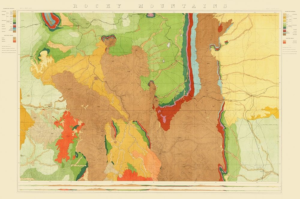 Colorado Rocky Mountains Wyoming - King 1876 art print by King for $57.95 CAD
