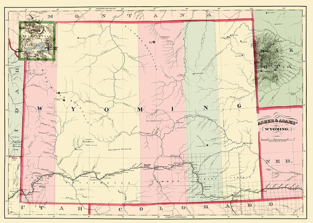 Wyoming - Asher  1874 art print by Asher for $57.95 CAD