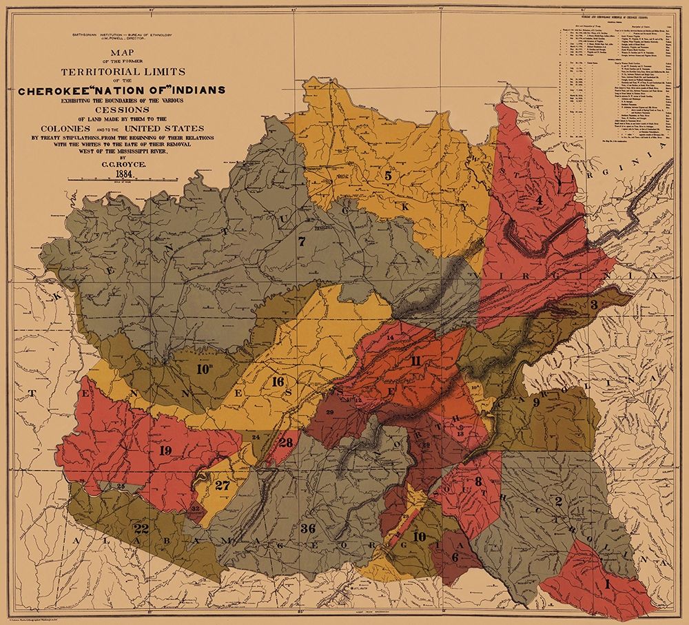Cherokee Nation of Indians, Colonies, Mississippi art print by Royce for $57.95 CAD