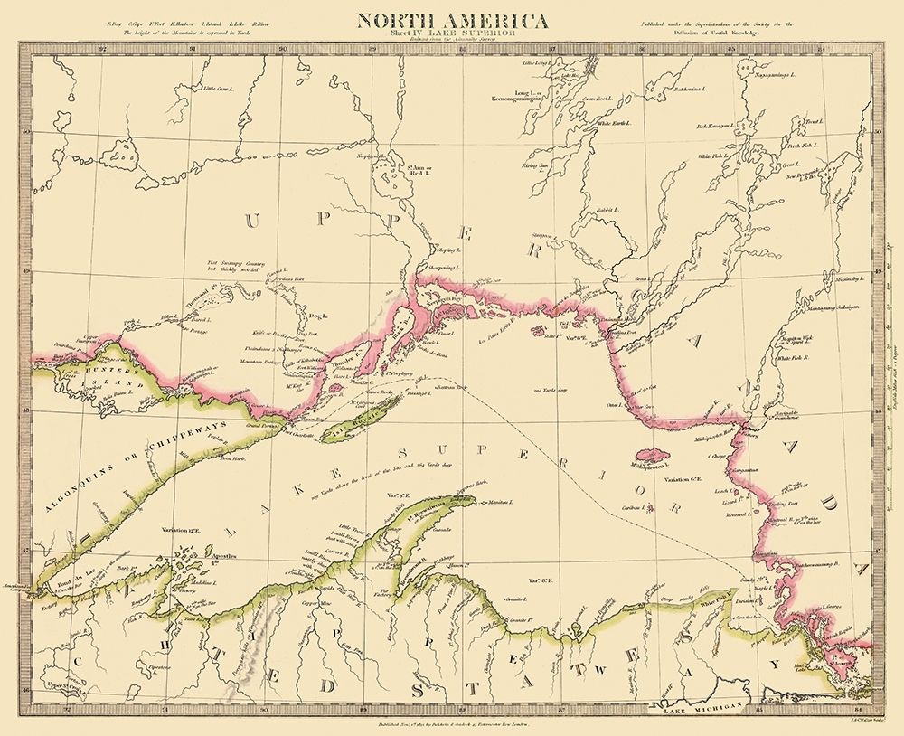 Lake Superior North America - 1832 art print by Baldwin for $57.95 CAD