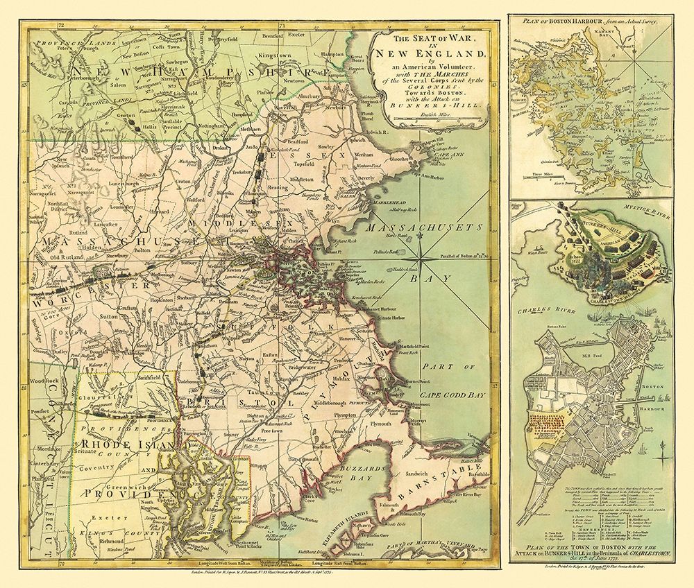 New England Seat of Revolutionary War - 1775 art print by Sayer for $57.95 CAD