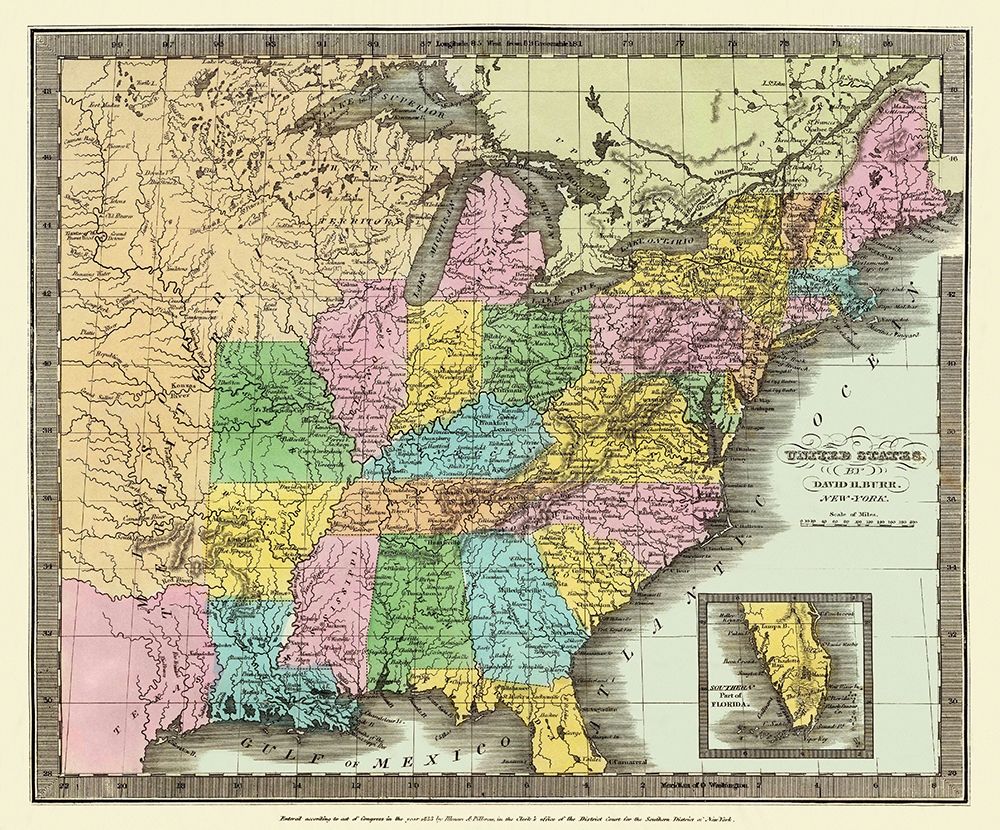 United States - Burr 1833 art print by Burr for $57.95 CAD