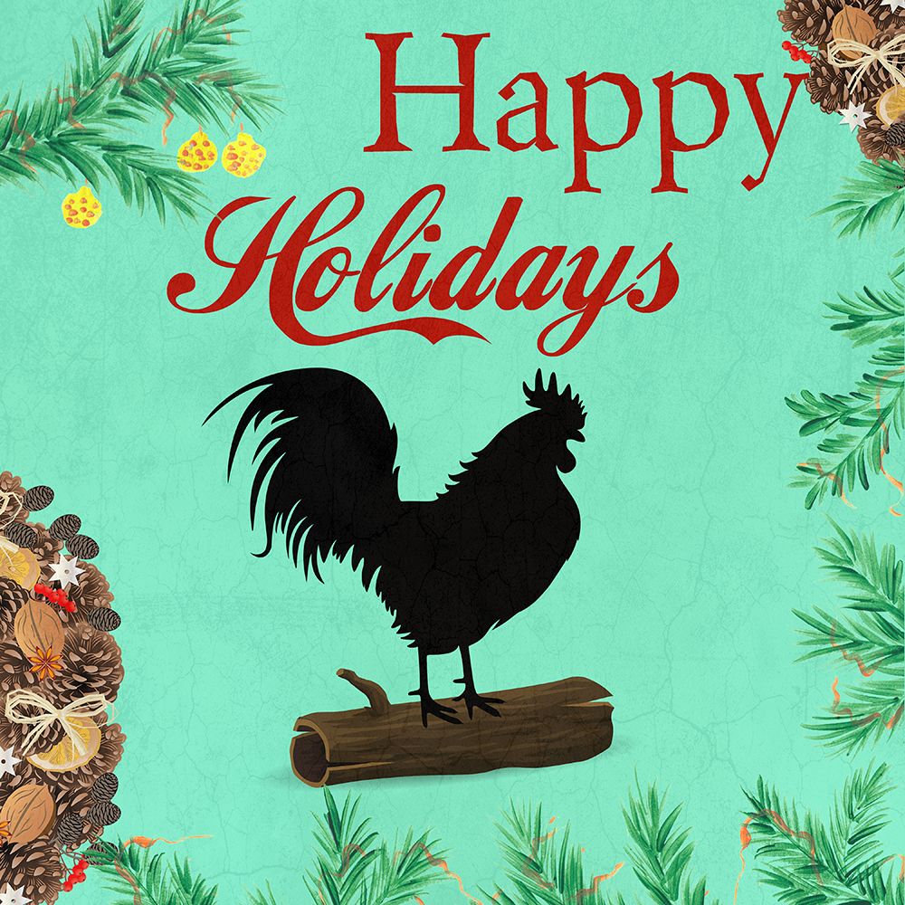 Christmas Rooster art print by Jamie Phillip for $57.95 CAD