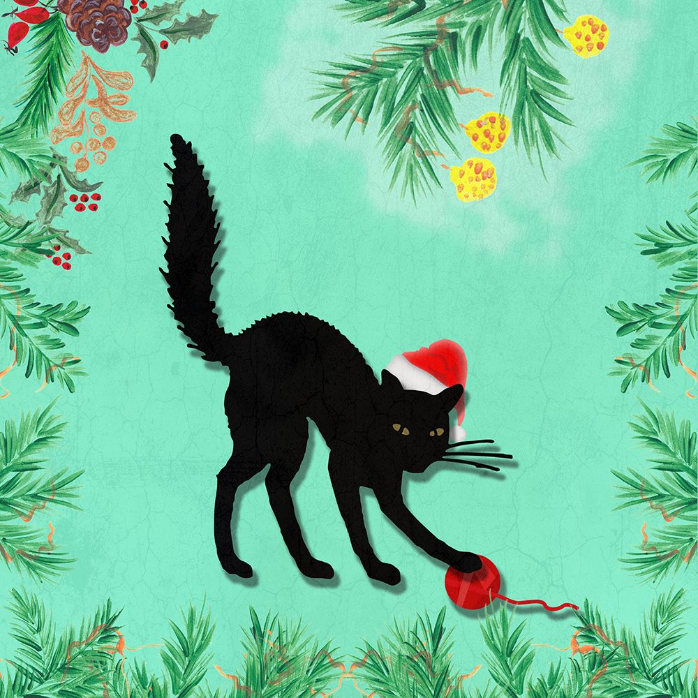 Christmas Cat art print by Jamie Phillip for $57.95 CAD
