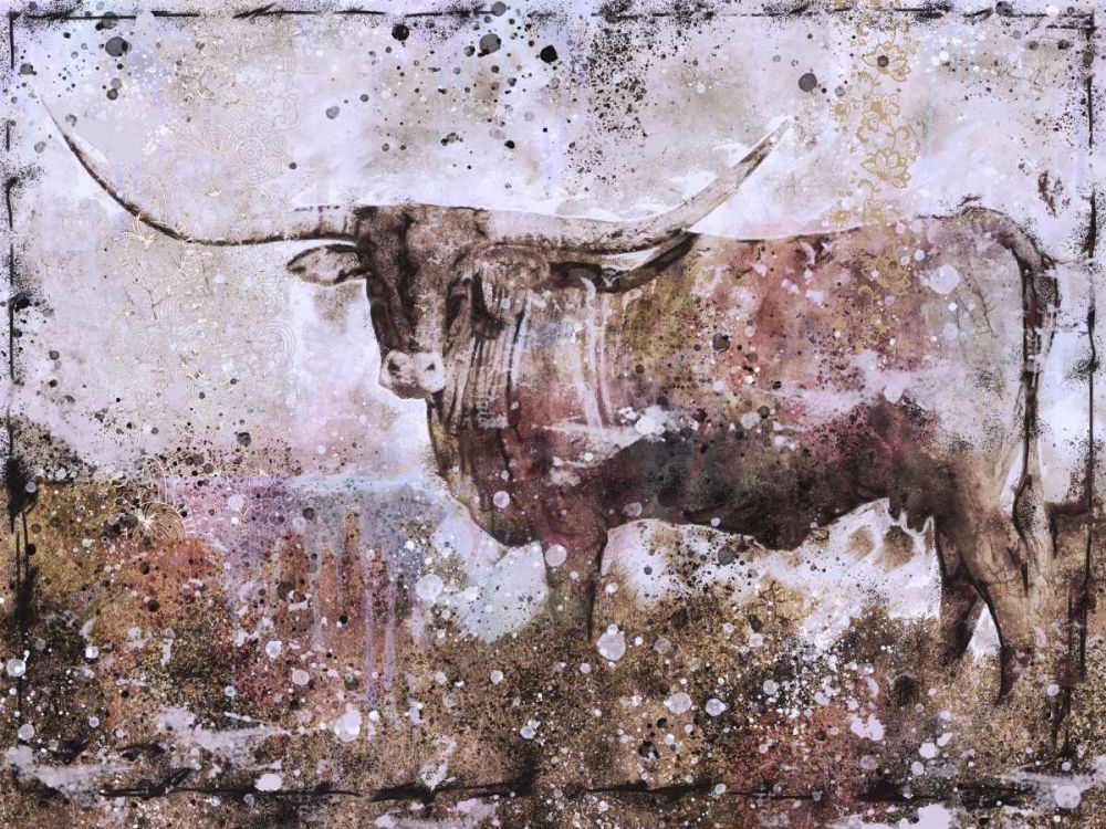 Long Horn teal tint art print by Marta Wiley for $57.95 CAD