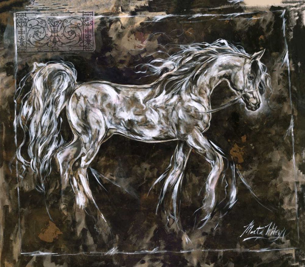 White Horse Different Border art print by Marta Wiley for $57.95 CAD