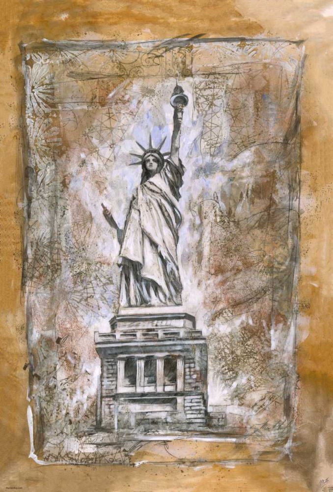 Statue Of Liberty different border art print by Marta Wiley for $57.95 CAD