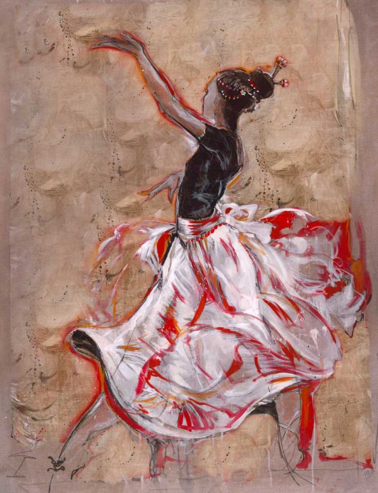 Dancer On Linen Red art print by Marta Wiley for $57.95 CAD