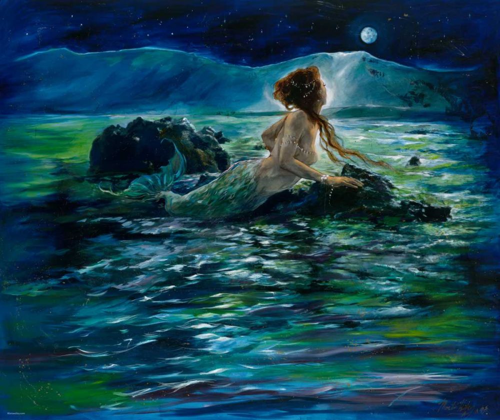 Blue Green Mermaid art print by Marta Wiley for $57.95 CAD