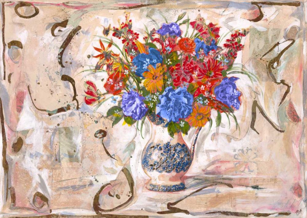 Blue Red Flowers art print by Marta Wiley for $57.95 CAD
