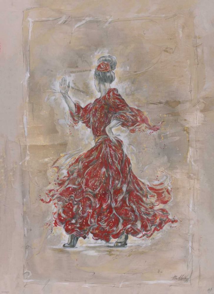 Red Flamenco, Beige art print by Marta Wiley for $57.95 CAD