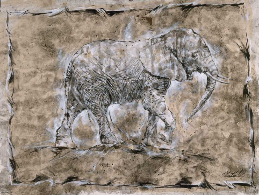 Baby Elephant, Beige art print by Marta Wiley for $57.95 CAD