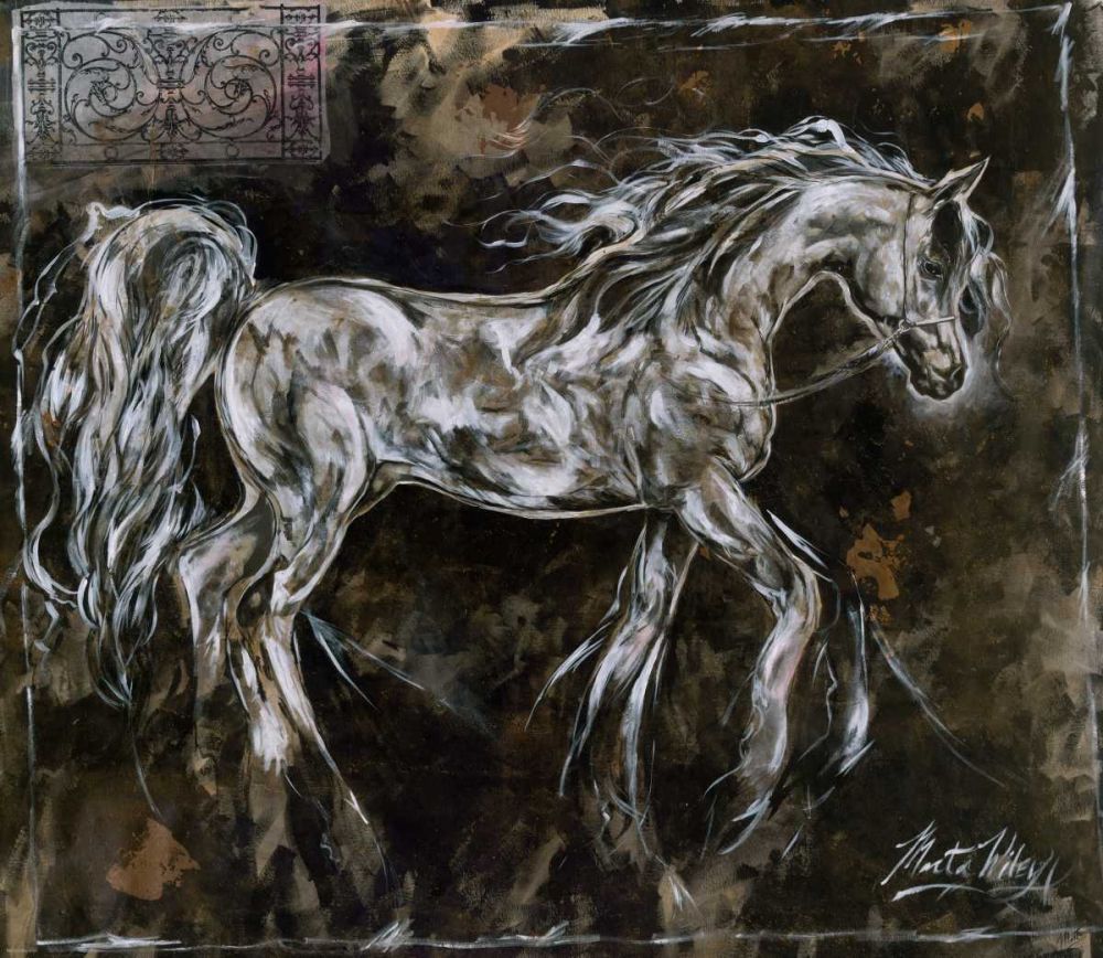 White Prancer Horse art print by Marta Wiley for $57.95 CAD
