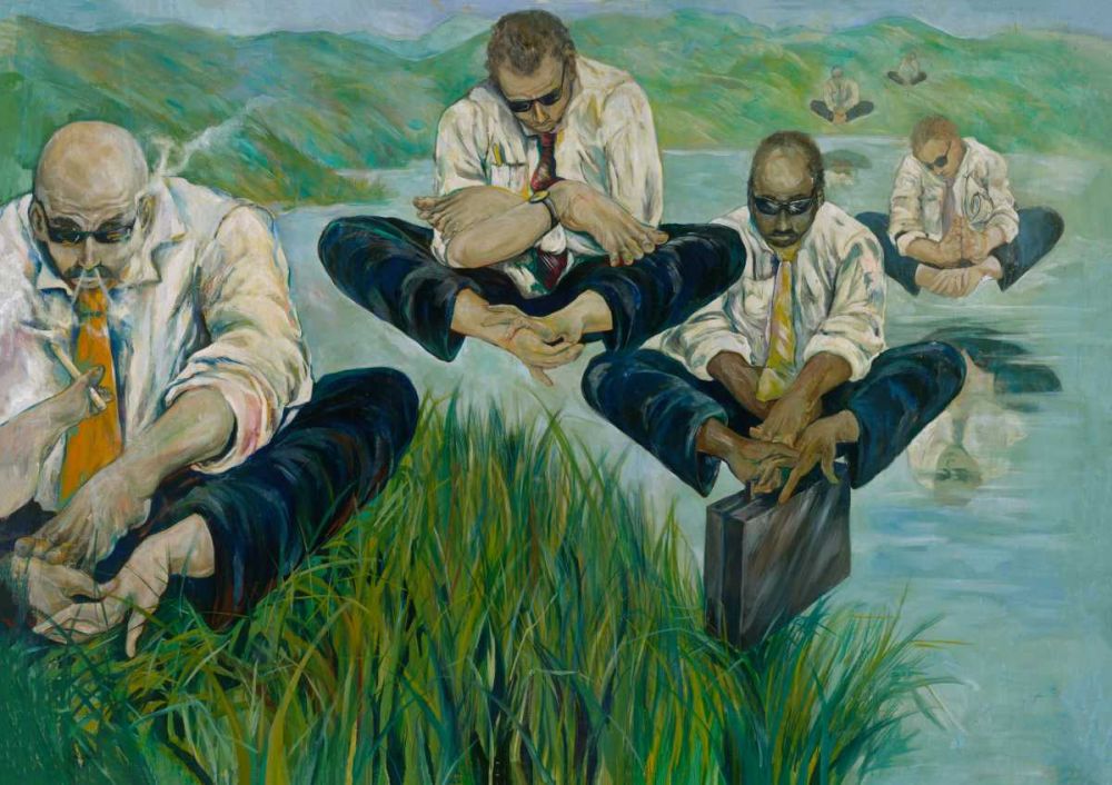 Feet for hands, Cyan art print by Marta Wiley for $57.95 CAD