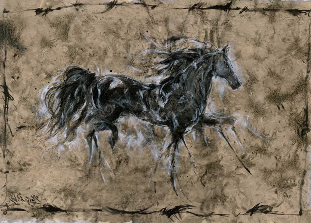 Crackle Horse Black art print by Marta Wiley for $57.95 CAD