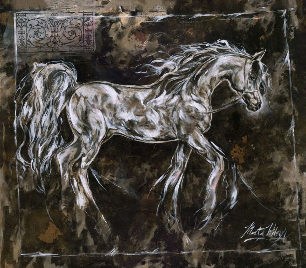 Crackle Horse Black- Dark art print by Marta Wiley for $57.95 CAD