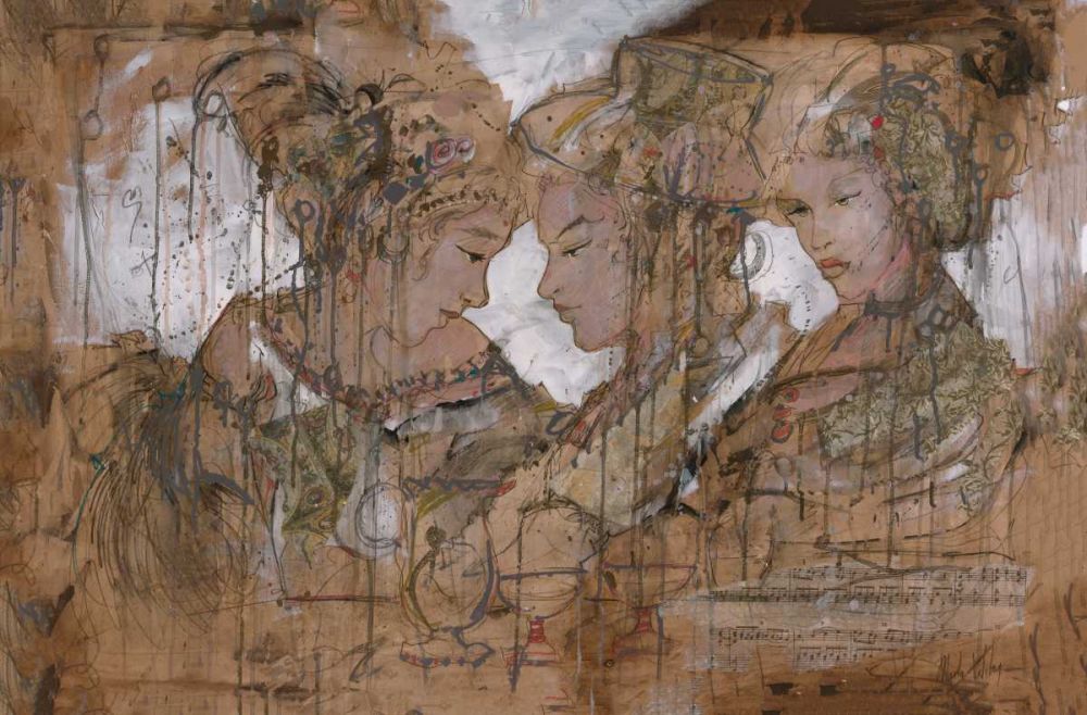 Beige Festival Dancers art print by Marta Wiley for $57.95 CAD