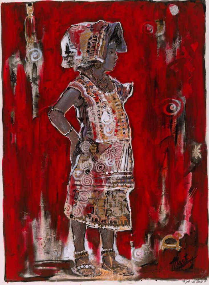 Red African art print by Marta Wiley for $57.95 CAD