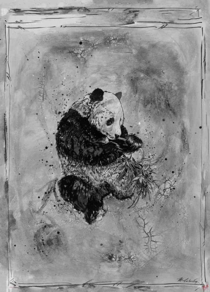 Panda Black and White art print by Marta Wiley for $57.95 CAD