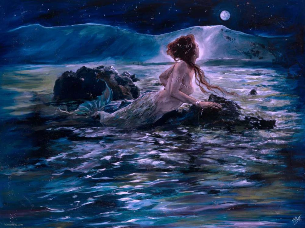 Mermaid- Teal art print by Marta Wiley for $57.95 CAD