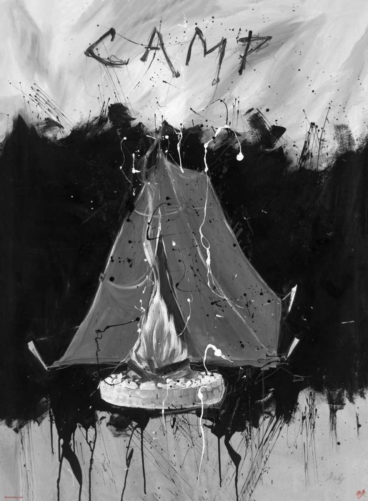 Camping BandW art print by Marta Wiley for $57.95 CAD