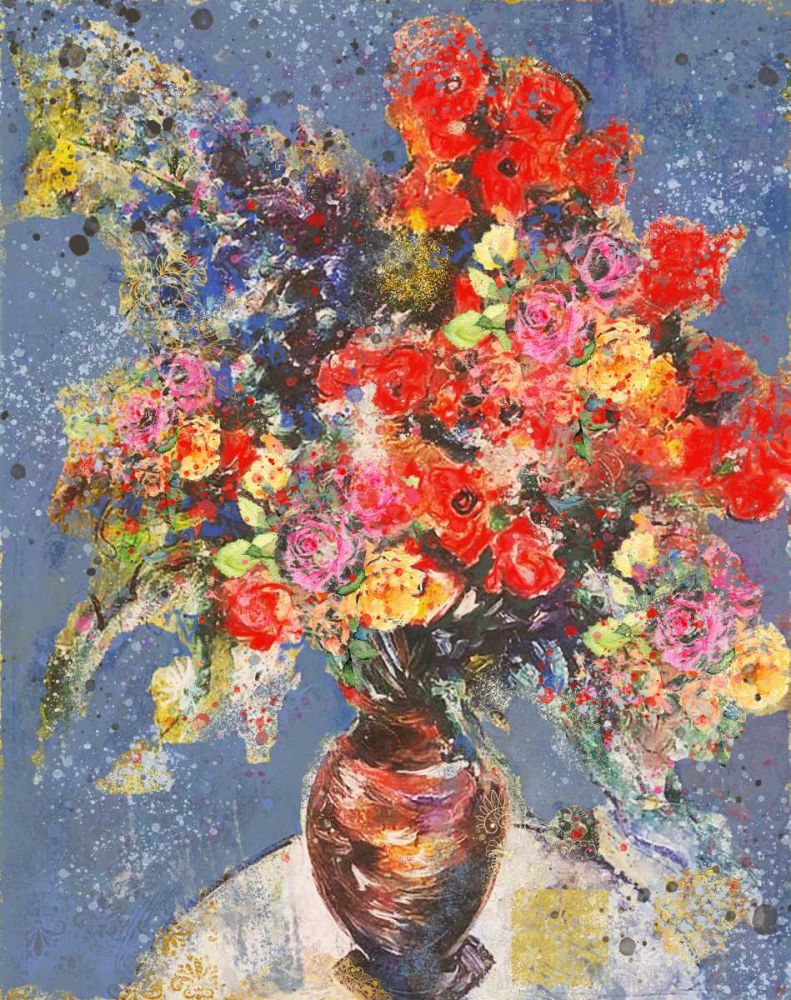 Red And Blue Floral art print by Marta Wiley for $57.95 CAD