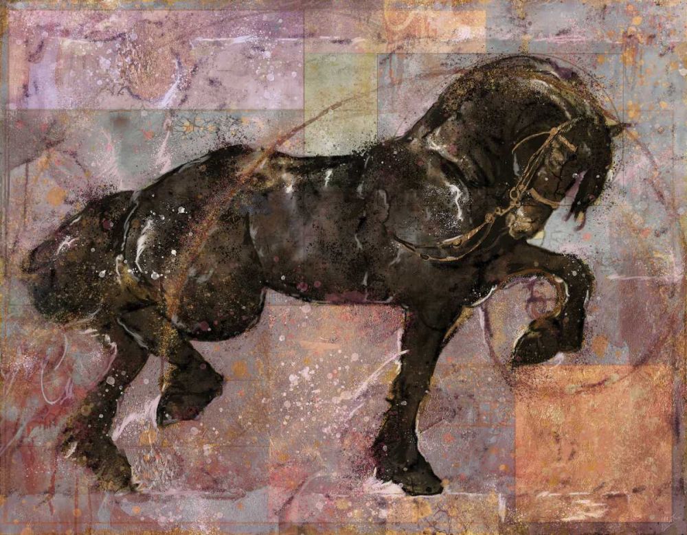 Fibonacci horse pink colorful art print by Marta Wiley for $57.95 CAD