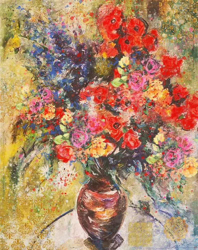 Red And Organge Floral art print by Marta Wiley for $57.95 CAD