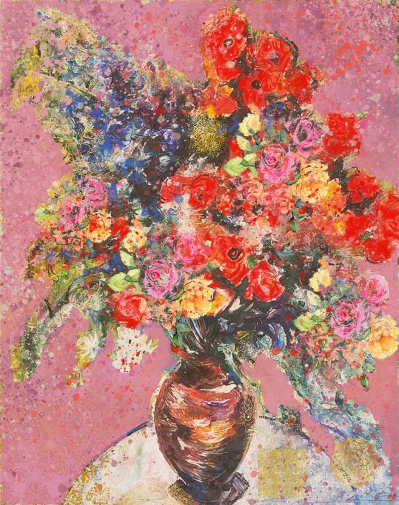 Pink And Orange Floral art print by Marta Wiley for $57.95 CAD