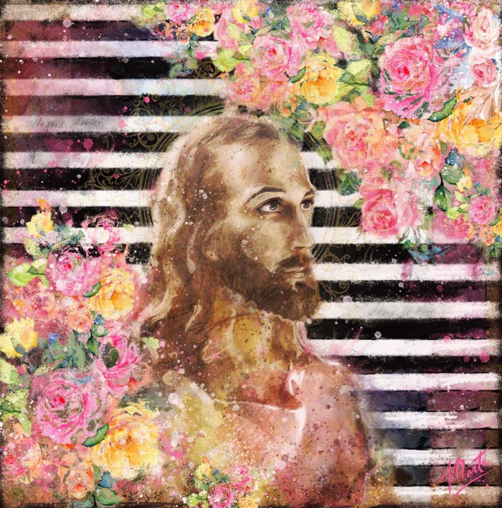 Jesus Rock Star Floral art print by Marta Wiley for $57.95 CAD