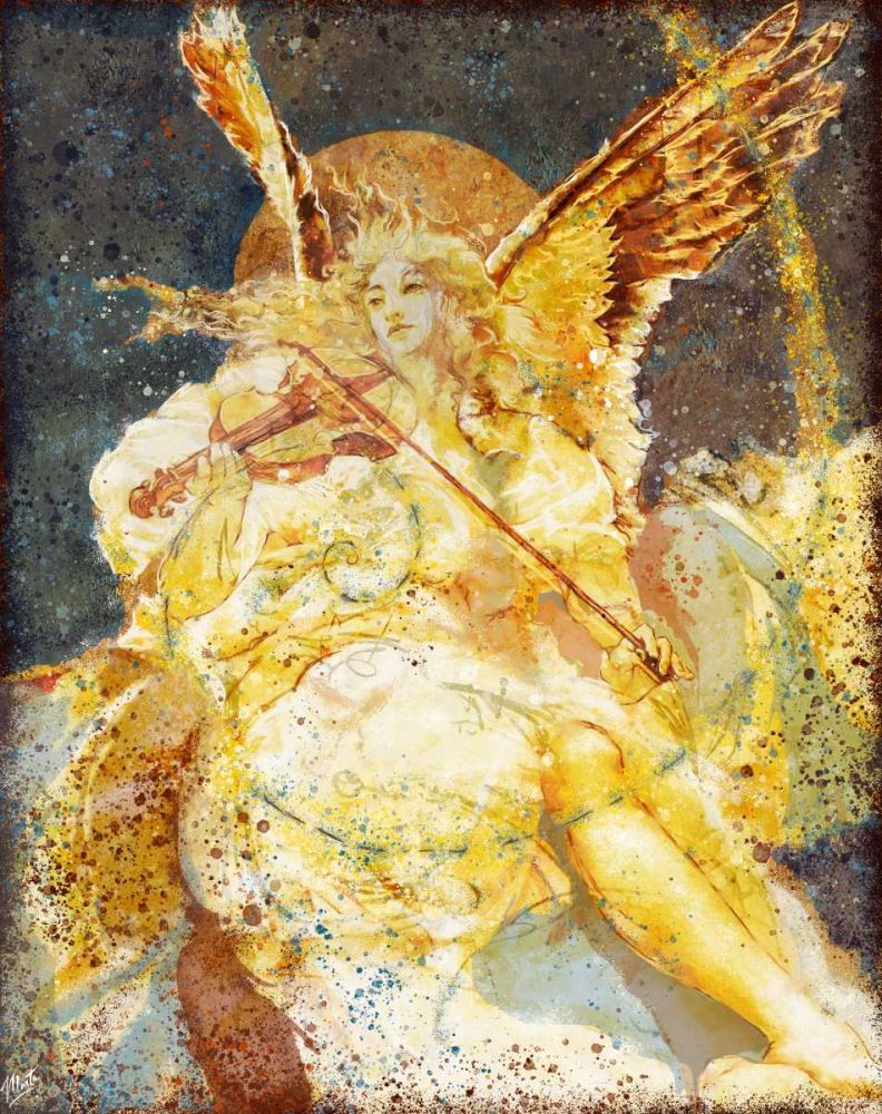 Fibonacci Angel Navy Blue art print by Marta Wiley for $57.95 CAD