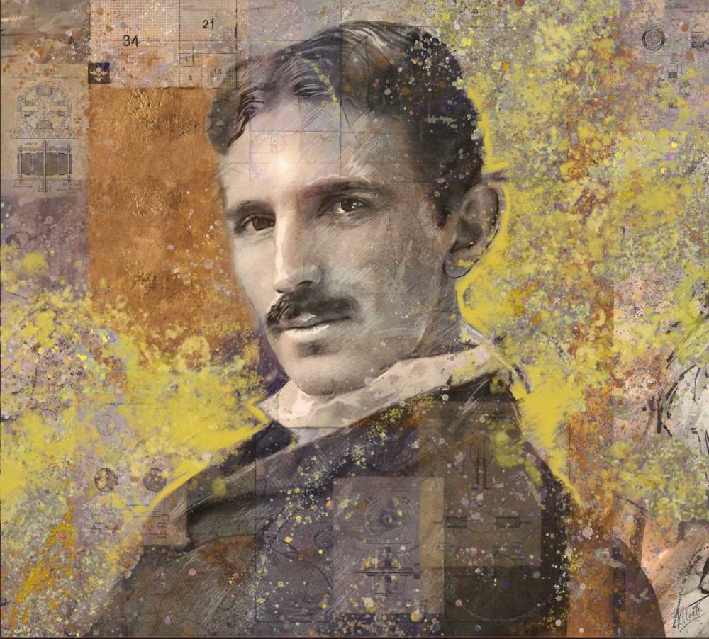 Tesla Yellow art print by Marta Wiley for $57.95 CAD