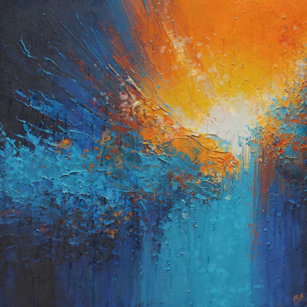 Abstract Blue organge II art print by Marta Wiley for $57.95 CAD