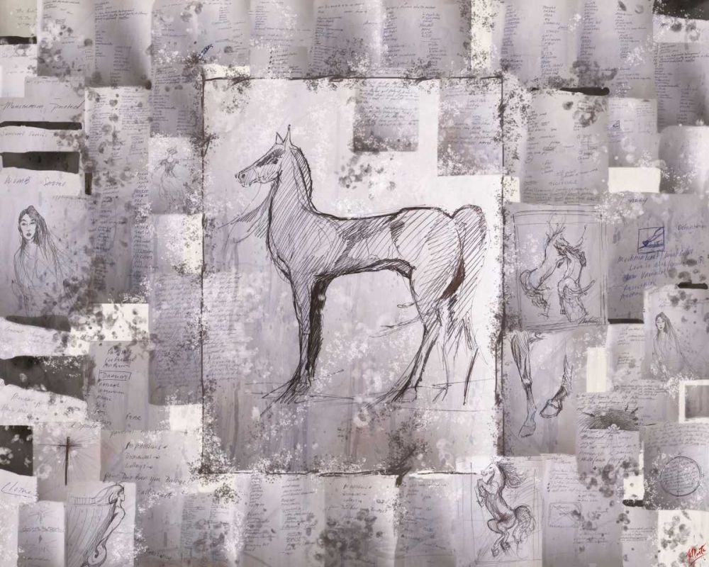 Horse Sketch II art print by Marta Wiley for $57.95 CAD