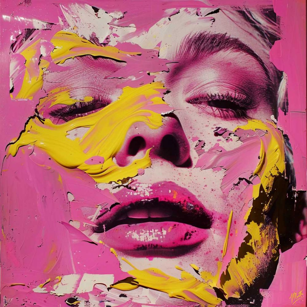 Pink on yellow III art print by Marta Wiley for $57.95 CAD
