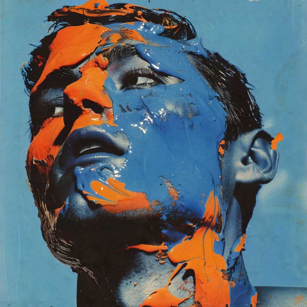 Blue And Orange Collage I art print by Marta Wiley for $57.95 CAD