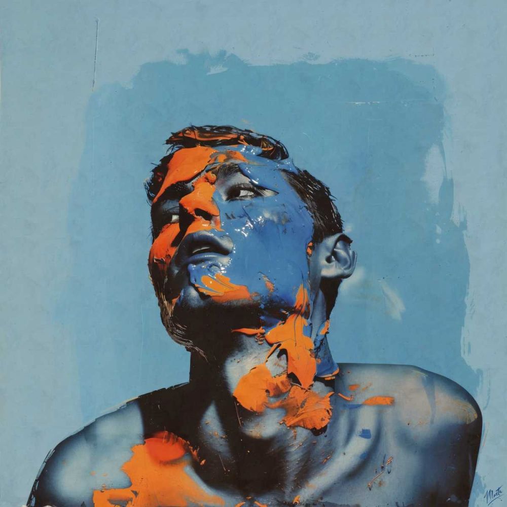 Blue And Orange Collage II art print by Marta Wiley for $57.95 CAD