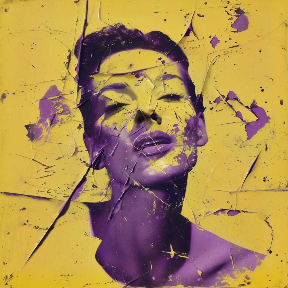 Yellow And Purple Collage II art print by Marta Wiley for $57.95 CAD
