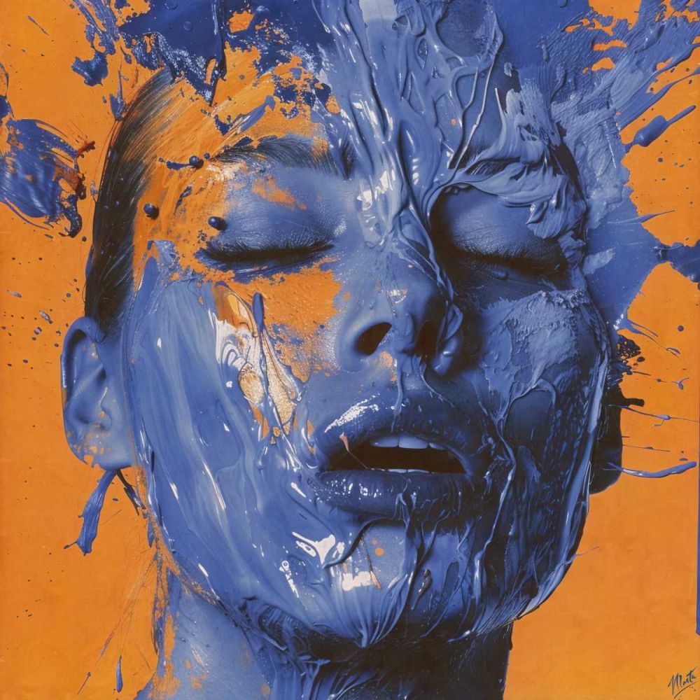 Blue And Orange Collage II art print by Marta Wiley for $57.95 CAD