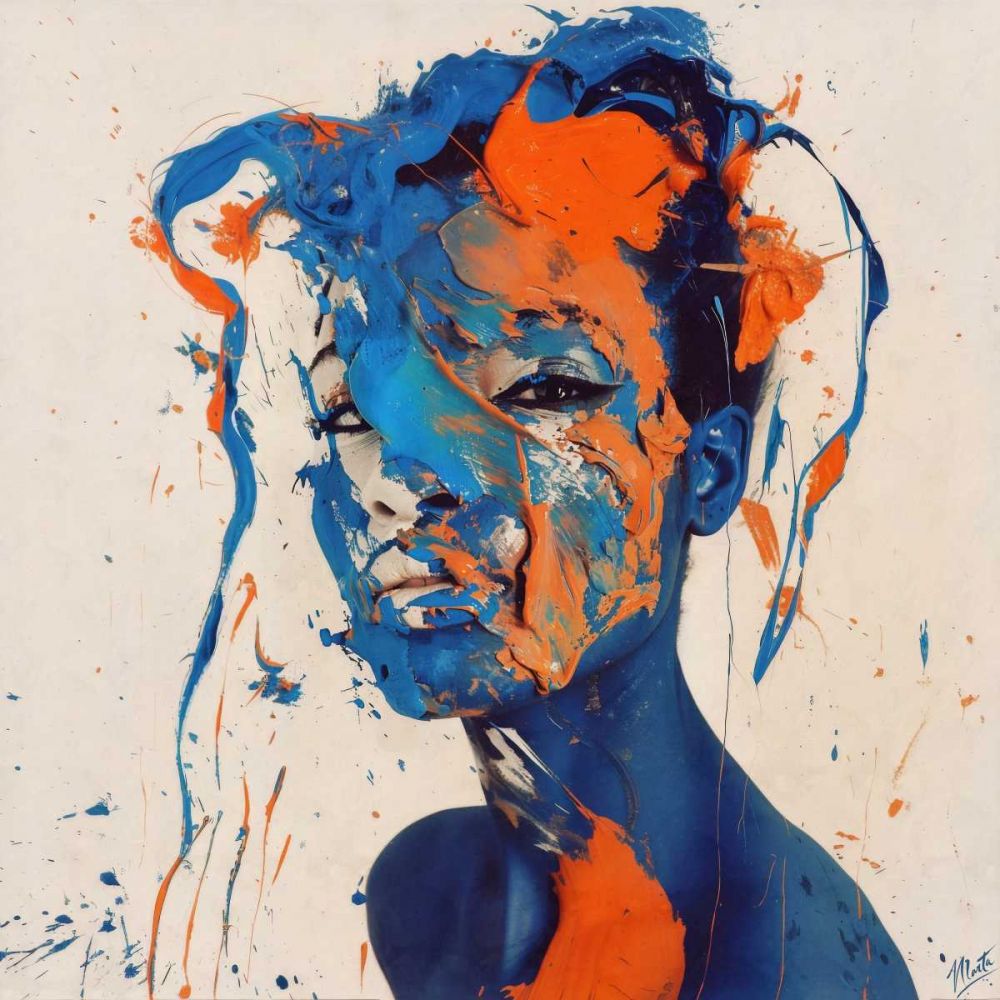 Blue And Orange Collage III art print by Marta Wiley for $57.95 CAD