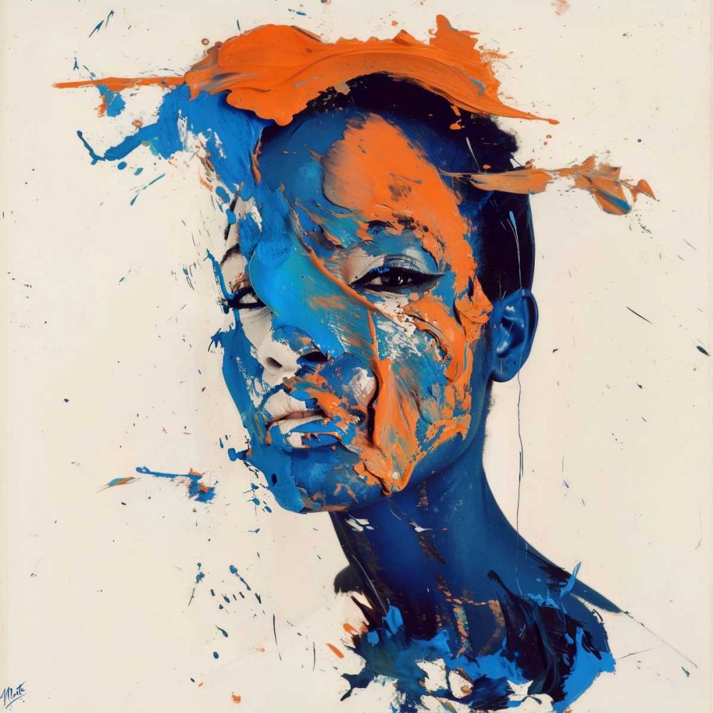 Blue And Orange Collage IV art print by Marta Wiley for $57.95 CAD