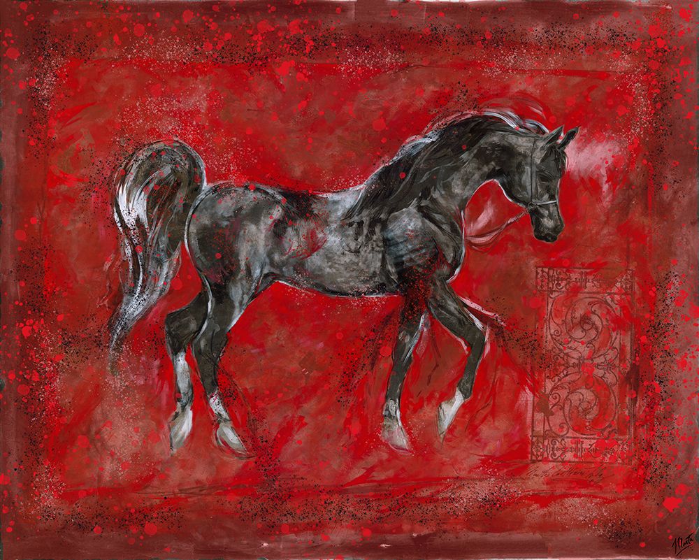Red And black horse art print by Marta Wiley for $57.95 CAD