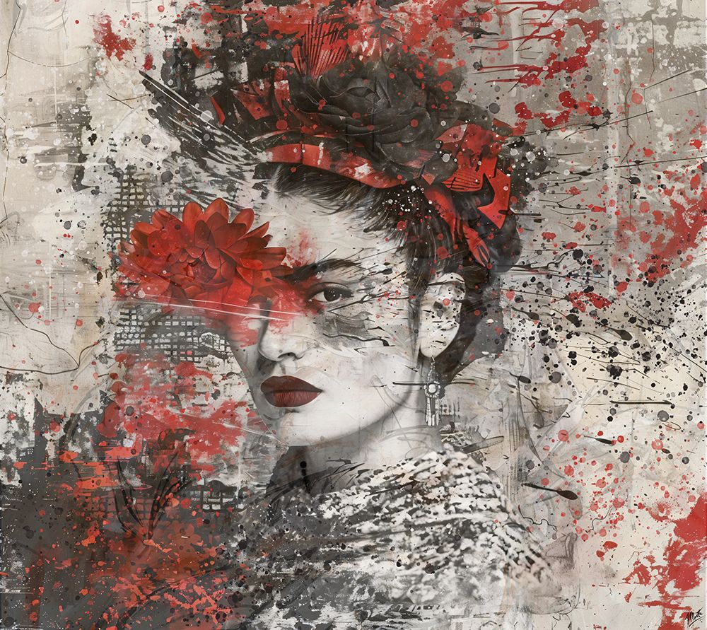 Frida red collage IIII art print by Marta Wiley for $57.95 CAD