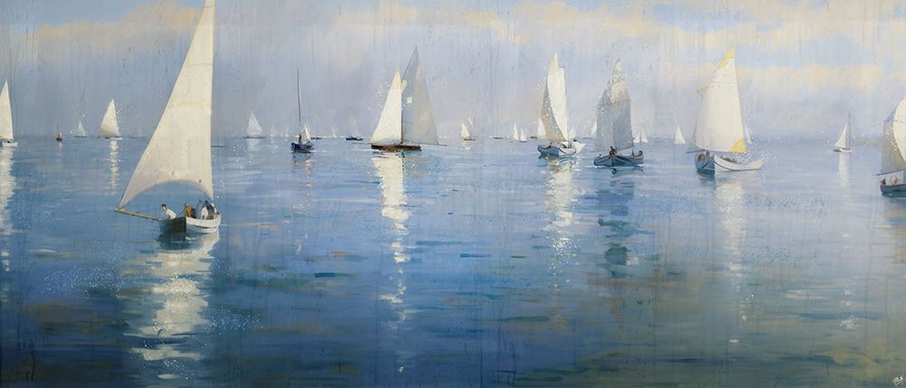 Blue Boats I art print by Marta Wiley for $57.95 CAD