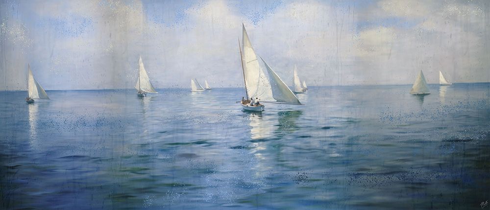 Blue Boats III art print by Marta Wiley for $57.95 CAD