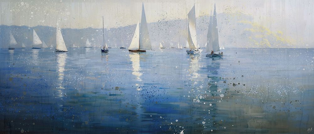 Blue Boats VIII art print by Marta Wiley for $57.95 CAD