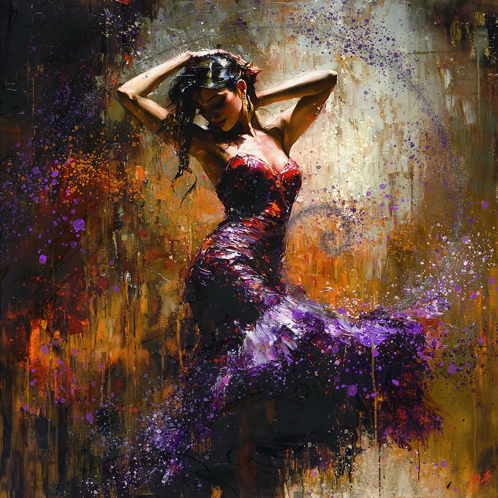 Fibonacci Purple Flamenco III art print by Marta Wiley for $57.95 CAD